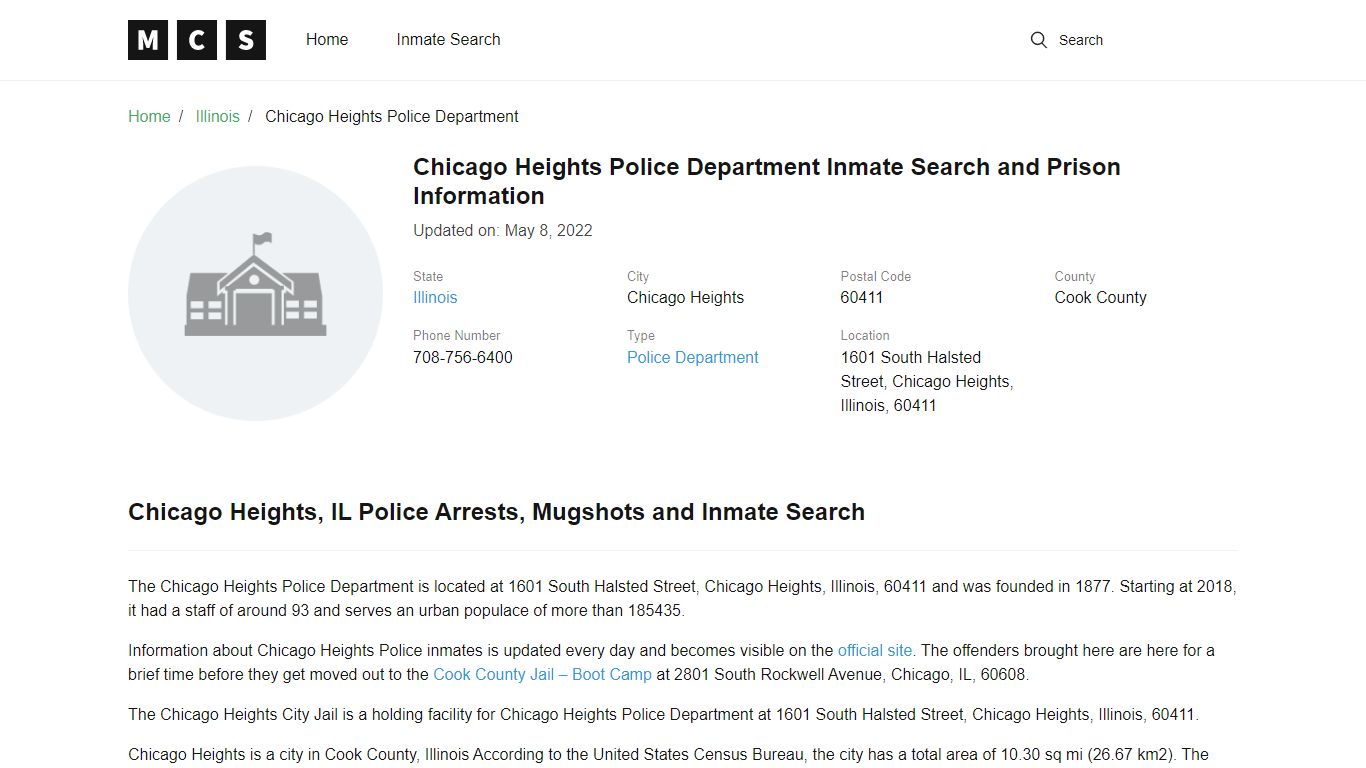 Chicago Heights, IL Police and Jail Records