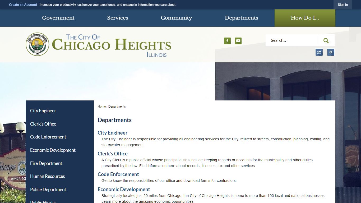 Departments | Chicago Heights, IL