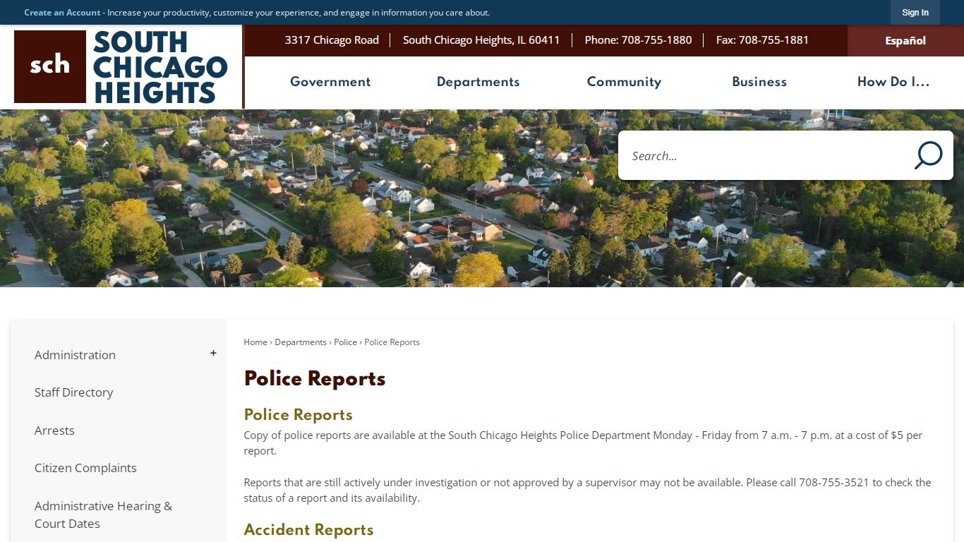 Police Reports | South Chicago Heights, IL