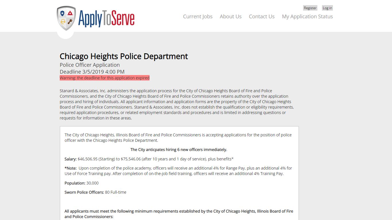Chicago Heights Police Department - ApplyToServe.com